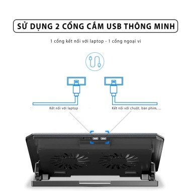 Đế tản nhiệt laptop thép không gỉ S120 - Chống ồn, tải trọng lớn, 4 mức cao, giảm giá 154.000₫