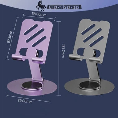 Đế xoay 360° Kim loại onetimingfine - Giá đỡ điện thoại, máy tính bảng chống trượt, gập điều chỉnh, tiện lợi cho bàn làm việc - 55.421₫