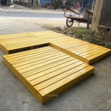 Deal Giường Ngủ Pallet Gỗ Tự Nhiên 10cm Cao - Kín Chân, Chắc Chắn, Giá 352.800 VNĐ