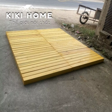 Deal Giường Ngủ Pallet Gỗ Tự Nhiên 10cm Cao - Kín Chân, Chắc Chắn, Giá 352.800 VNĐ
