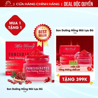 Deal Hot Mua 1 Tặng 1 Son Dưỡng Hồng Môi Lựu Đỏ 10g + Cọ Midi Beauty Natural - Giá 107.100₫