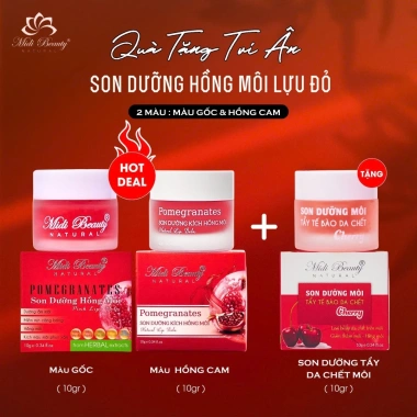 Deal Hot Mua 2 Tặng 1: Son Dưỡng Hồng Môi Lựu Đỏ 10g 2 Màu + Son Tẩy Da Chết 10g - 150.000₫