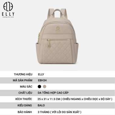 Deal sang chảnh: Balo nữ thời trang cao cấp ELLY EBH34 - Giá 1,199,250 VNĐ, giảm 18%