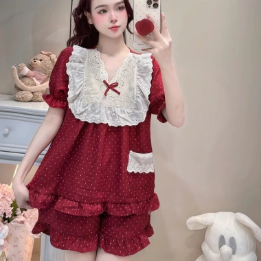 Deal Tết Bộ Đồ Ngủ Nữ JUSOKA Pijama Đũi Mây Siêu Mềm Mịn Thoải Mái DU21 Giá 189k 10