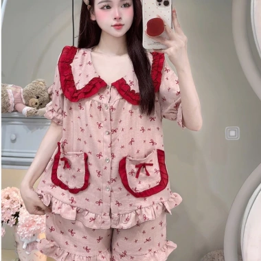 Deal Tết Bộ Đồ Ngủ Nữ JUSOKA Pijama Đũi Vân Mây Cổ Sen Viền Bèo Siêu Mềm 132.300đ 3 Deal Tết Bộ Đồ Ngủ Nữ JUSOKA Pijama Đũi Vân Mây Cổ Sen Viền Bèo Siêu Mềm 132.300đ 3