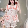Deal Tết Bộ Đồ Ngủ Nữ JUSOKA Pijama Đũi Vân Mây Cổ Sen Viền Bèo Siêu Mềm 132.300đ 4