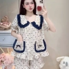 Deal Tết Bộ Đồ Ngủ Nữ JUSOKA Pijama Đũi Vân Mây Cổ Sen Viền Bèo Siêu Mềm 132.300đ 6