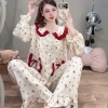 Deal Tết Bộ Đồ Ngủ Nữ JUSOKA Pijama Đũi Vân Mây Cổ Sen Viền Bèo Siêu Mềm 132.300đ 9