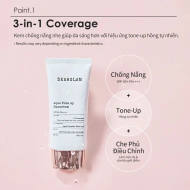 Dearglam Kem chống nắng Tone-up SPF50 PA++++ 50ml - Tăng tông da, chỉ 339.900đ