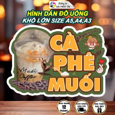 Decal Cà Phê Pha Phin Chống Nước Lộc Phát Tài - Dán Sẵn Keo, 10.500₫, Nguyên Chất