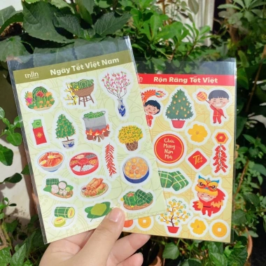 Decal Chống Nước Ngày Tết Việt Nam – Hình Bánh Tét, Chưng Mài, Đáo Dán Sổ, Vali, Laptop – Giá 20.000 VND 7