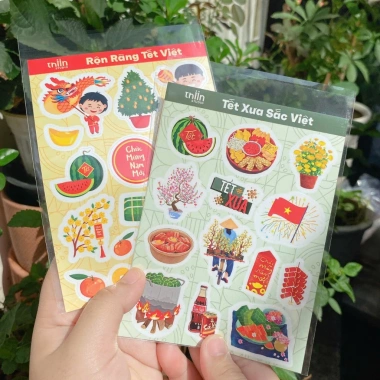 Decal Chống Nước Ngày Tết Việt Nam – Hình Bánh Tét, Chưng Mài, Đáo Dán Sổ, Vali, Laptop – Giá 20.000 VND 8