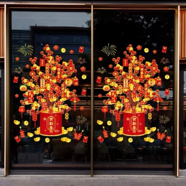 Decal Dán Cửa Kính Đón Tết Bính Ngọ 2.026 Rực Rỡ May Mắn Hút Tài Lộc 45.000 VNĐ