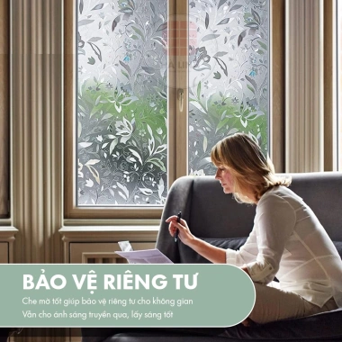 Decal dán kính phòng khách, ngủ, tắm - Hoa Tulip, giấy chống UV, chỉ 9.900₫