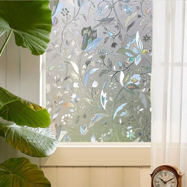 Decal dán kính phòng khách, ngủ, tắm - Hoa Tulip, giấy chống UV, chỉ 9.900₫