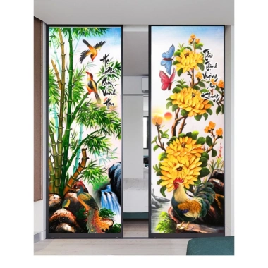 Decal dán kính phong thủy cây trúc chim công - chống nhìn, dán phòng thờ Dk33-trúc 70.000₫ 7