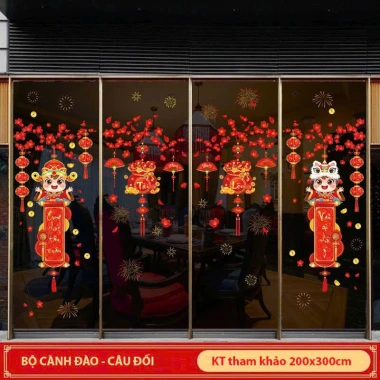 Decal dán kính Tết 2.026 chữ Việt, cành đào hũ tiền tài lộc Bính Ngọ - in 2 mặt, tĩnh điện, chỉ 50.000₫ 4 Decal dán kính Tết 2.026 chữ Việt, cành đào hũ tiền tài lộc Bính Ngọ - in 2 mặt, tĩnh điện, chỉ 50.000₫ 4