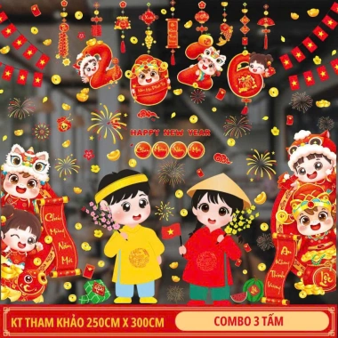 Decal dán kính Tết 2.026 chữ Việt, cành đào hũ tiền tài lộc Bính Ngọ - in 2 mặt, tĩnh điện, chỉ 50.000₫ 7 Decal dán kính Tết 2.026 chữ Việt, cành đào hũ tiền tài lộc Bính Ngọ - in 2 mặt, tĩnh điện, chỉ 50.000₫ 7