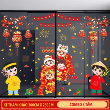 Decal dán kính Tết 2.026 chữ Việt, cành đào hũ tiền tài lộc Bính Ngọ - in 2 mặt, tĩnh điện, chỉ 50.000₫ 8 Decal dán kính Tết 2.026 chữ Việt, cành đào hũ tiền tài lộc Bính Ngọ - in 2 mặt, tĩnh điện, chỉ 50.000₫ 8