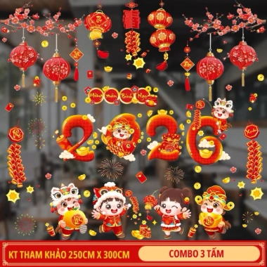 Decal dán kính tranh trí Tết 2.026 không keo - Trang trí phòng khách, cửa hàng, chỉ 59.000 VND 7 Decal dán kính tranh trí Tết 2.026 không keo - Trang trí phòng khách, cửa hàng, chỉ 59.000 VND 7