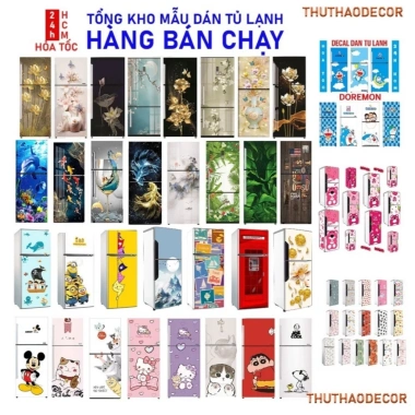 Decal dán tủ lạnh cao cấp chống nước - Trang trí nhà cửa, giảm giá 49.800₫