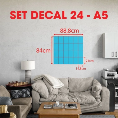 Decal dán tường Cà phê bao cấp 24 tấm - Trang trí quán cafe, chỉ 120.000₫