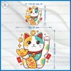 Decal Mèo Thần Tài Chiêu Tài - Phong Thủy Kinh Doanh, Dán Cửa Hàng Thu Hút Tài Lộc 10k 4