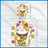 Decal Mèo Thần Tài Chiêu Tài - Phong Thủy Kinh Doanh, Dán Cửa Hàng Thu Hút Tài Lộc 10k 5