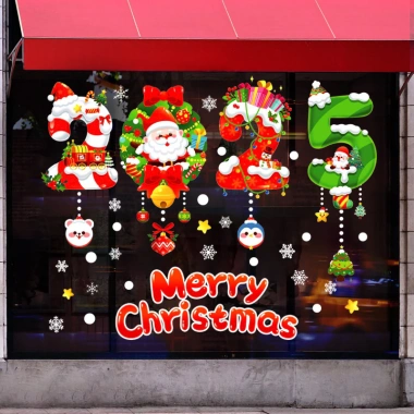 Decal Noel Trang Trí Giáng Sinh 2 Mặt Màu Tĩnh Điện Dễ Gỡ Không Thấm Nước 19.000đ