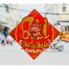 Decal Ông Thần Tài dán cửa chữ Phát Tài thư pháp, trang trí Tết may mắn, sẵn keo dán 95k 2