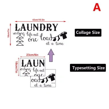 Decal phòng giặt rửa khô nghệ thuật - Trang trí nhà, máy giặt, máy sấy, ký hiệu 2