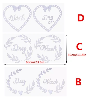 Decal phòng giặt rửa khô nghệ thuật - Trang trí nhà, máy giặt, máy sấy, ký hiệu 3