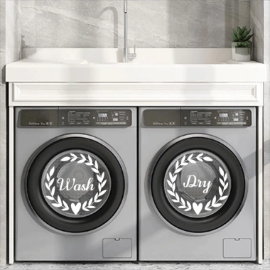 Decal phòng giặt rửa khô nghệ thuật - Trang trí nhà, máy giặt, máy sấy, ký hiệu 9