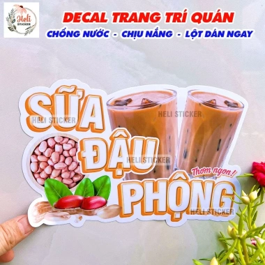 Decal Sữa Đậu Nành, Đậu Phộng, Đậu Xanh - Trang trí quán trà sữa, cà phê, dán kính tường gỗ, chống nước, chỉ 13.900đ 3 Decal Sữa Đậu Nành, Đậu Phộng, Đậu Xanh - Trang trí quán trà sữa, cà phê, dán kính tường gỗ, chống nước, chỉ 13.900đ 3