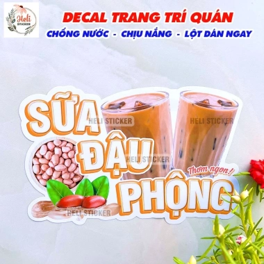 Decal Sữa Đậu Nành, Đậu Phộng, Đậu Xanh - Trang trí quán trà sữa, cà phê, dán kính tường gỗ, chống nước, chỉ 13.900đ 10 Decal Sữa Đậu Nành, Đậu Phộng, Đậu Xanh - Trang trí quán trà sữa, cà phê, dán kính tường gỗ, chống nước, chỉ 13.900đ 10