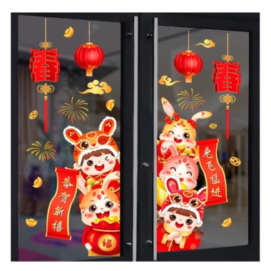 Decal Tết 2.024 Giáp Thìn - Trang trí cửa kính hai mặt, chữ Việt, giảm giá 40.000đ