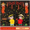 Decal Tết 2.026 2 mặt trang trí cửa kính - Hít tĩnh điện không keo, dán xịt nước đơn giản 7