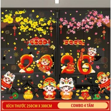 Decal Tết 2.026 dán kính chữ Việt hít tĩnh điện không keo, decor độc đáo 99k 7 Decal Tết 2.026 dán kính chữ Việt hít tĩnh điện không keo, decor độc đáo 99k 7