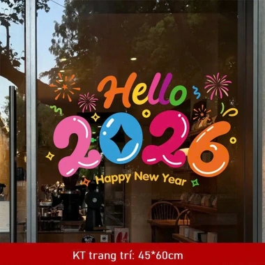 Decal Tết 2.026 - Hình Dán Con Rắn, Hoa Đào, Hoa Mai, Lồng Đèn | Giá Sale 38.250 VND