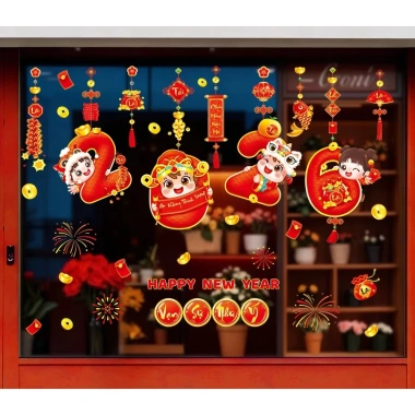Decal Tết 2.026 - Hình Dán Con Rắn, Hoa Đào, Hoa Mai, Lồng Đèn | Giá Sale 38.250 VND