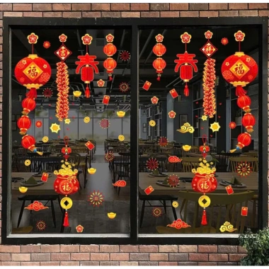 Decal Tết 2.026 Trang Trí Cửa Kính 2 Mặt - Hít Tĩnh Điện, Dán Dễ, Giá 69.300₫