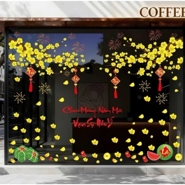 Decal Tết 2.026 Trang Trí Cửa Kính Hít Tĩnh Điện - Dễ Dán, Không Bong, Giá 77.000 5