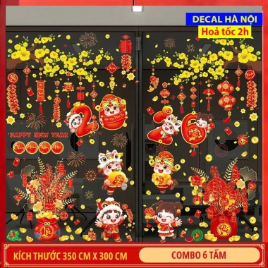 Decal tết CHỮ VIỆT 2 mặt dán kính tĩnh điện - Trang trí năm mới 2.026 giá 65k