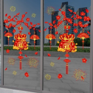 Decal tết CHỮ VIỆT 2 mặt dán kính tĩnh điện - Trang trí năm mới 2.026 giá 65k