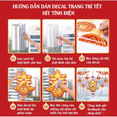 Decal Tết Hít Tĩnh Điện - Chậu Mai Vàng Tài Lộc Trí Kính, Giá ưu đãi 62,400₫ 9