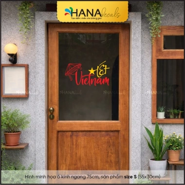Decal Trang Trí Kính Tết Việt Nam Sắc Xuân - Giao Hợa Tốc, Dùng Cho Quán Cà Phê, Nhà Hàng | Hana Decals