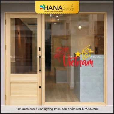 Decal Trang Trí Kính Tết Việt Nam Sắc Xuân - Giao Hợa Tốc, Dùng Cho Quán Cà Phê, Nhà Hàng | Hana Decals