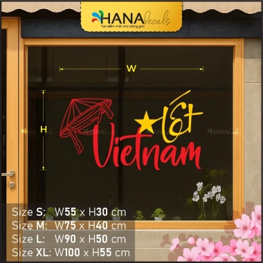 Decal Trang Trí Kính Tết Việt Nam Sắc Xuân - Giao Hợa Tốc, Dùng Cho Quán Cà Phê, Nhà Hàng | Hana Decals