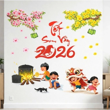 Decal trang trí Tết cao cấp 2.026 - Dán tường & cửa kính dễ tháo, 165.000₫ 6