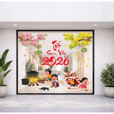 Decal trang trí Tết cao cấp 2.026 - Dán tường & cửa kính dễ tháo, 165.000₫ 7